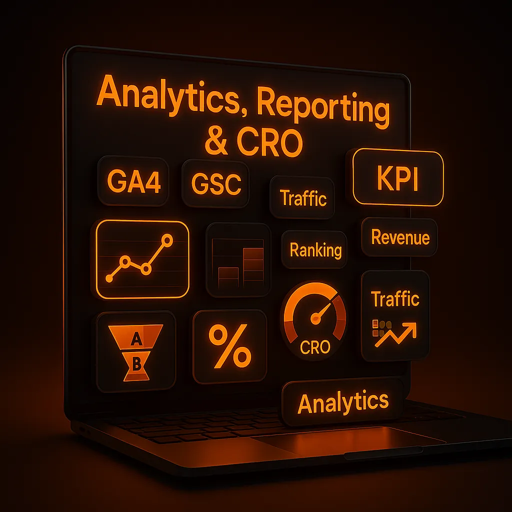 Analytics, reporting and CRO