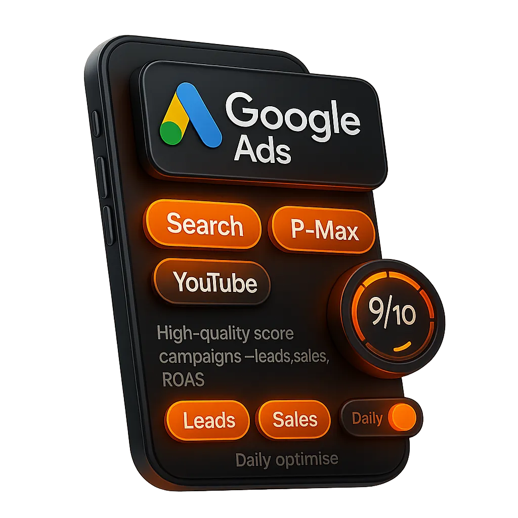 Google Ads management: Search, Performance Max, YouTube