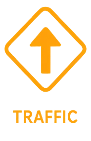 Traffic icon — diamond sign with up arrow